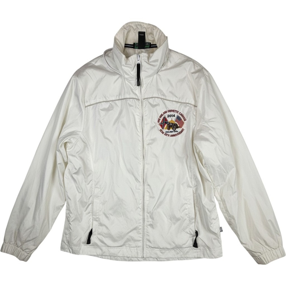 Devon & Jones Corvette Caravan 2014 Jacket Size L White Windbreaker Embroidered
